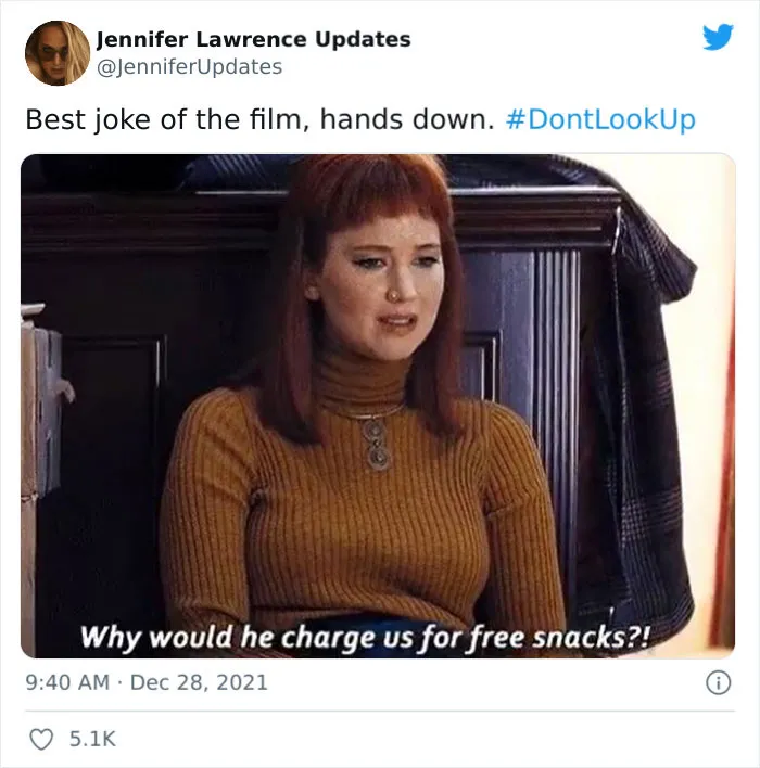 People Are Amused By These 30 Spot-On Reactions To Netflix’ New Film “Don’t Look Up”
