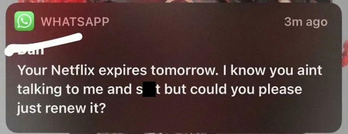 My Ex That I Haven’t Talked To In 6 Months Had To Audacity To Ask To Renew My Netflix Account So She Can Use It
