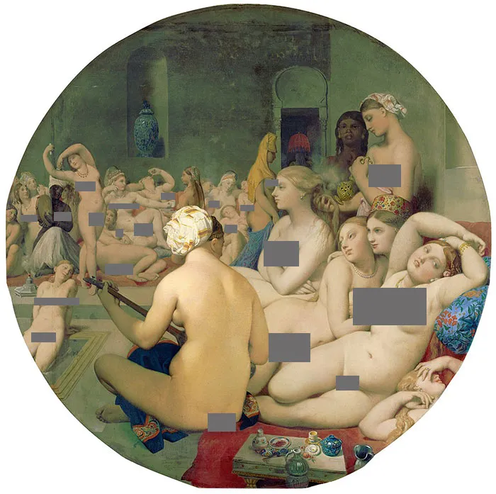 Famous painting depicting a group of women in an ornately decorated interior setting.