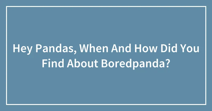 Hey Pandas, When And How Did You Find About Boredpanda?