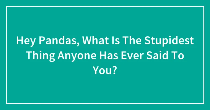 Hey Pandas, What Is The Stupidest Thing Anyone Has Ever Said To You?