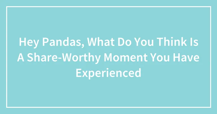 Hey Pandas, What Do You Think Is A Share-Worthy Moment You Have Experienced