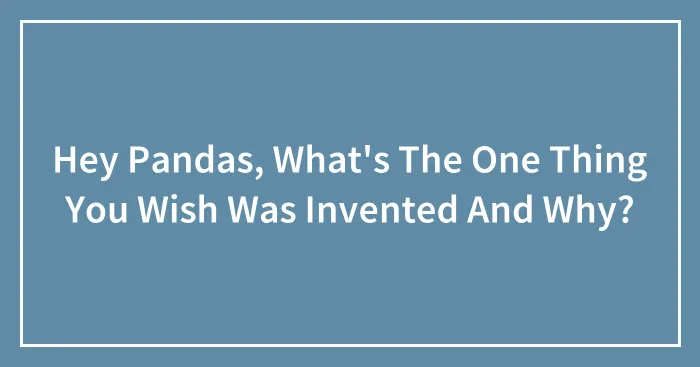 Hey Pandas, What's The One Thing You Wish Was Invented And Why?