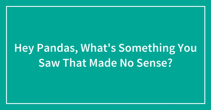 Hey Pandas, What's Something You Saw That Made No Sense?