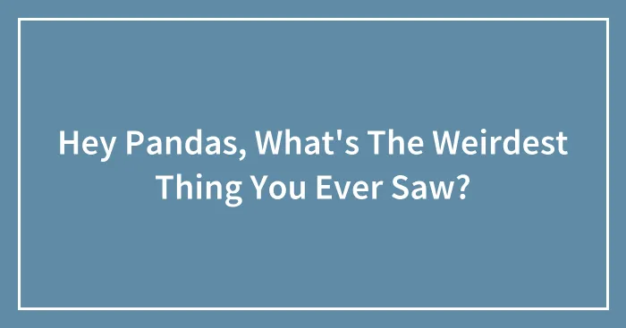 Hey Pandas, What's The Weirdest Thing You Ever Saw?