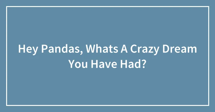 Hey Pandas, Whats A Crazy Dream You Have Had?