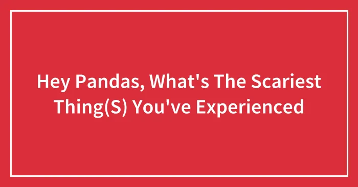 Hey Pandas, What's The Scariest Thing(S) You've Experienced