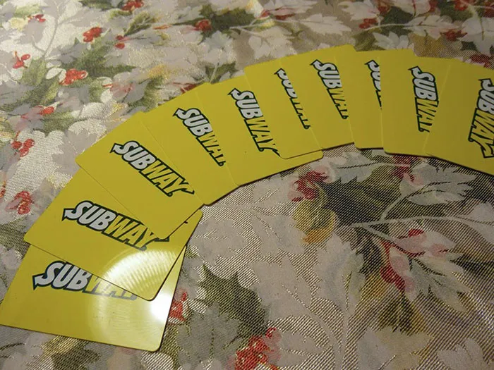 I Once Implied That I Like Subway. Everyone I Know Got Me One Of These For Xmas. I Now Have $250 Worth