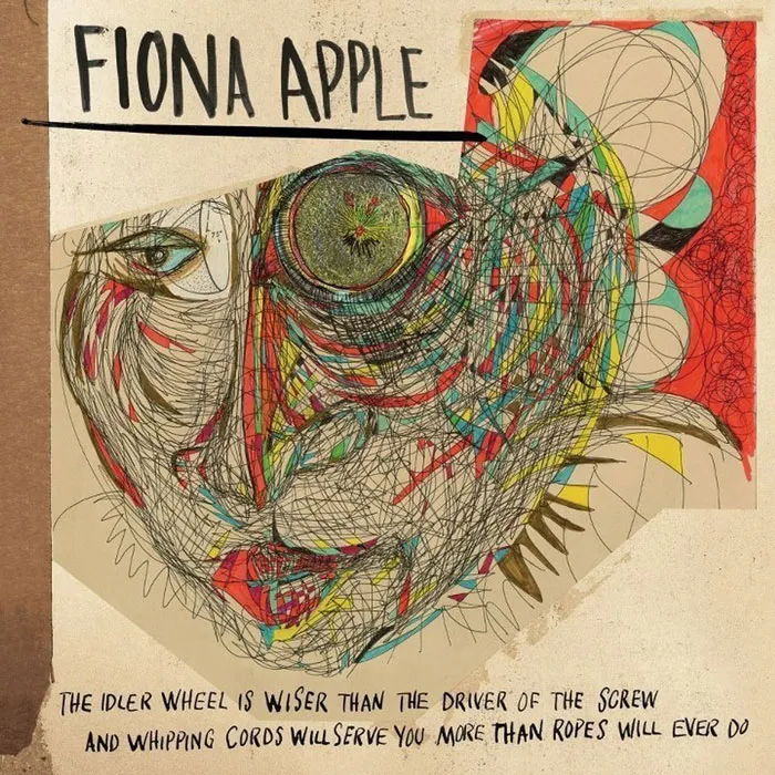 Abstract and colorful design on a famous album cover featuring bold artwork and intricate line patterns.