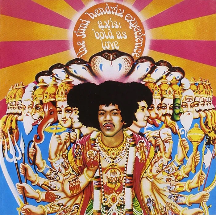Psychedelic album cover art showcasing diverse figures and vibrant colors, highlighting one of the greatest album covers ever.