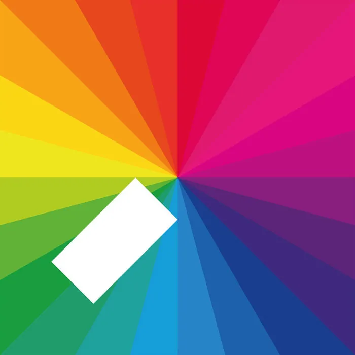 Colorful album cover with a prism design, featuring vibrant rainbow shades and a white rectangle.