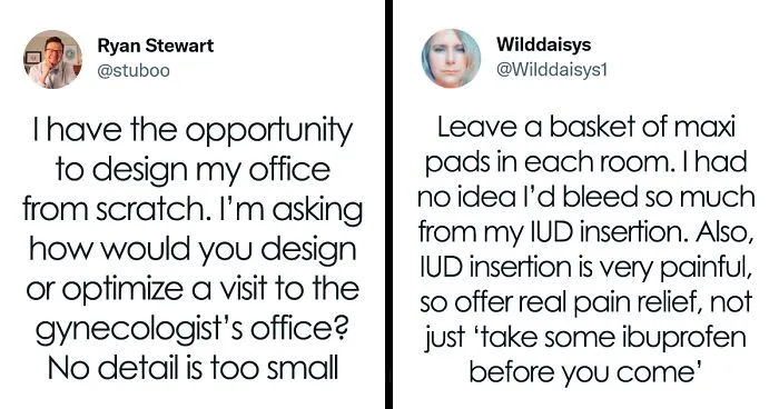 Gynecologist Is Opening His Own Practice And Asked Twitter To Tell Him What He Should Include In His Office And People Gave These 40 Suggestions
