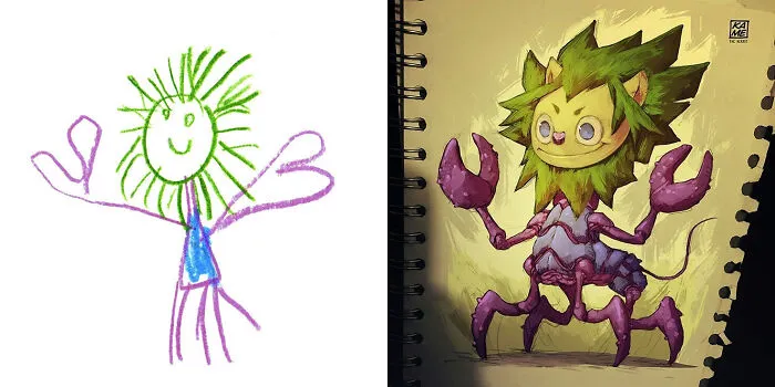 Propuesta de la niña artista Maggie, fan art de @kamethehermit
