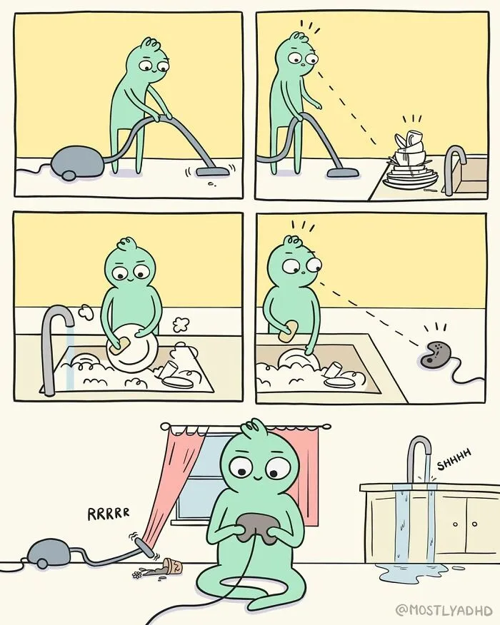 Life With ADHD Illustrated In 24 Comics By This Artist