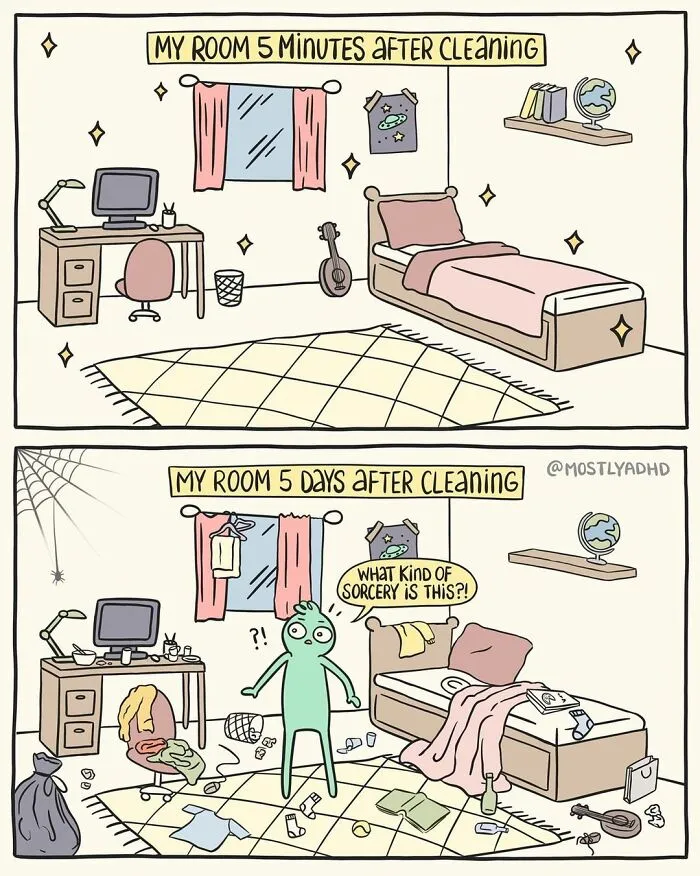 Life With ADHD Illustrated In 24 Comics By This Artist