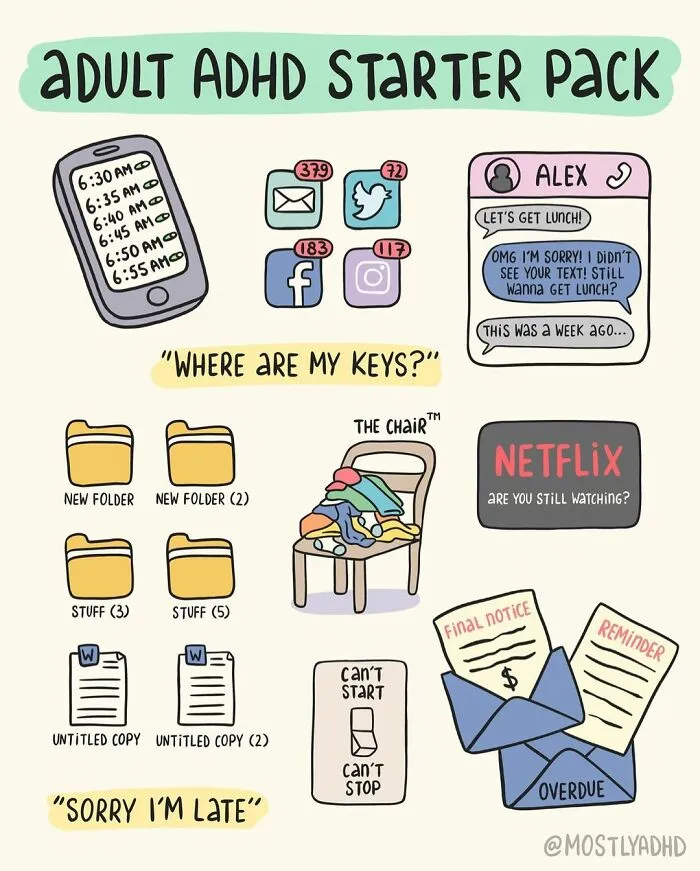 Life With ADHD Illustrated In 24 Comics By This Artist
