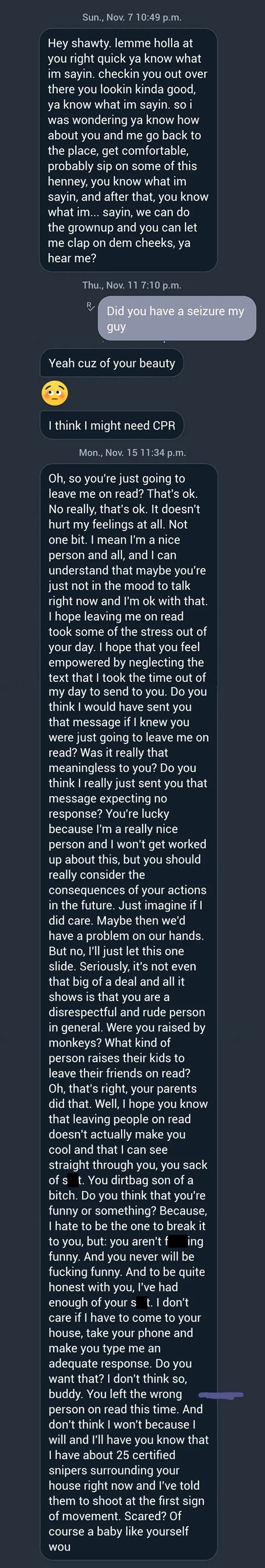 I Left Him On Read Again After That