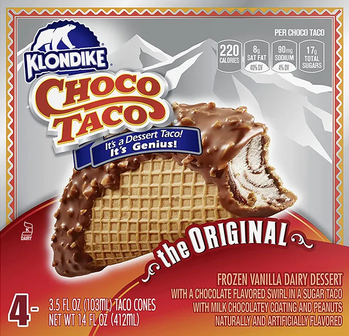 Helado en forma de taco