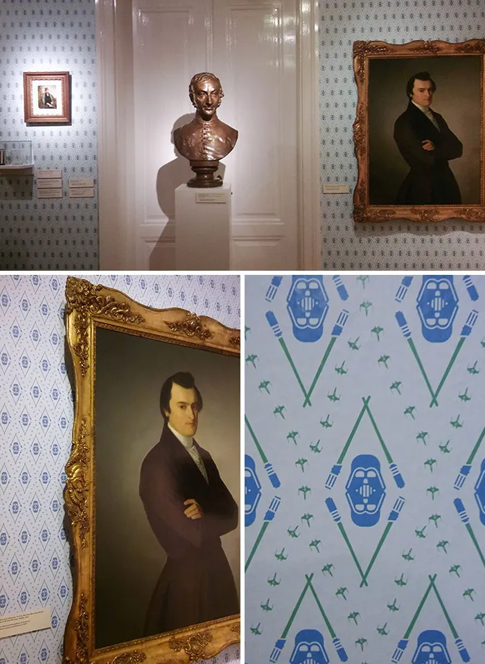 En la galería nacional de Eslovaquia tienen papel de pared de Star Wars en esta exhibición del siglo XIX