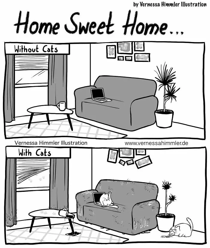 19 New Comics By Vernessa Himmler That Cat Owners Might Find Very Relatable