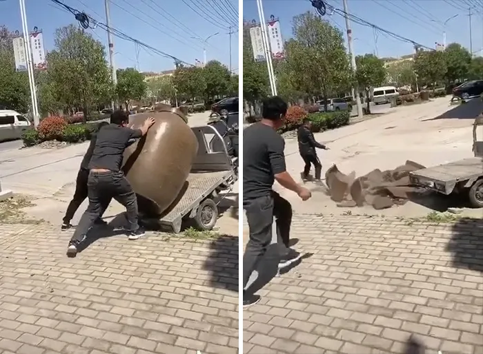 Guys Want To Transport A Large Clay Pot