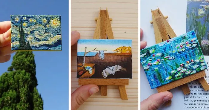 I Use Tiny Canvases To Create Miniature Versions Of Iconic Paintings (30 Pics)