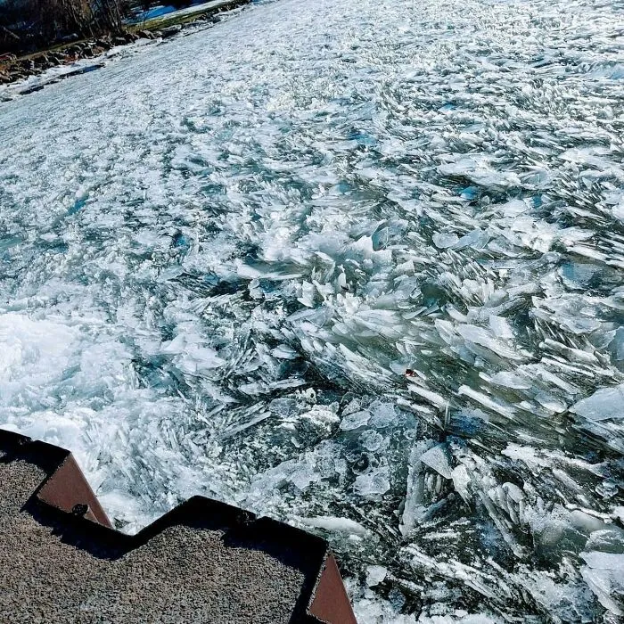 How The Water Froze On The Lake By My House.