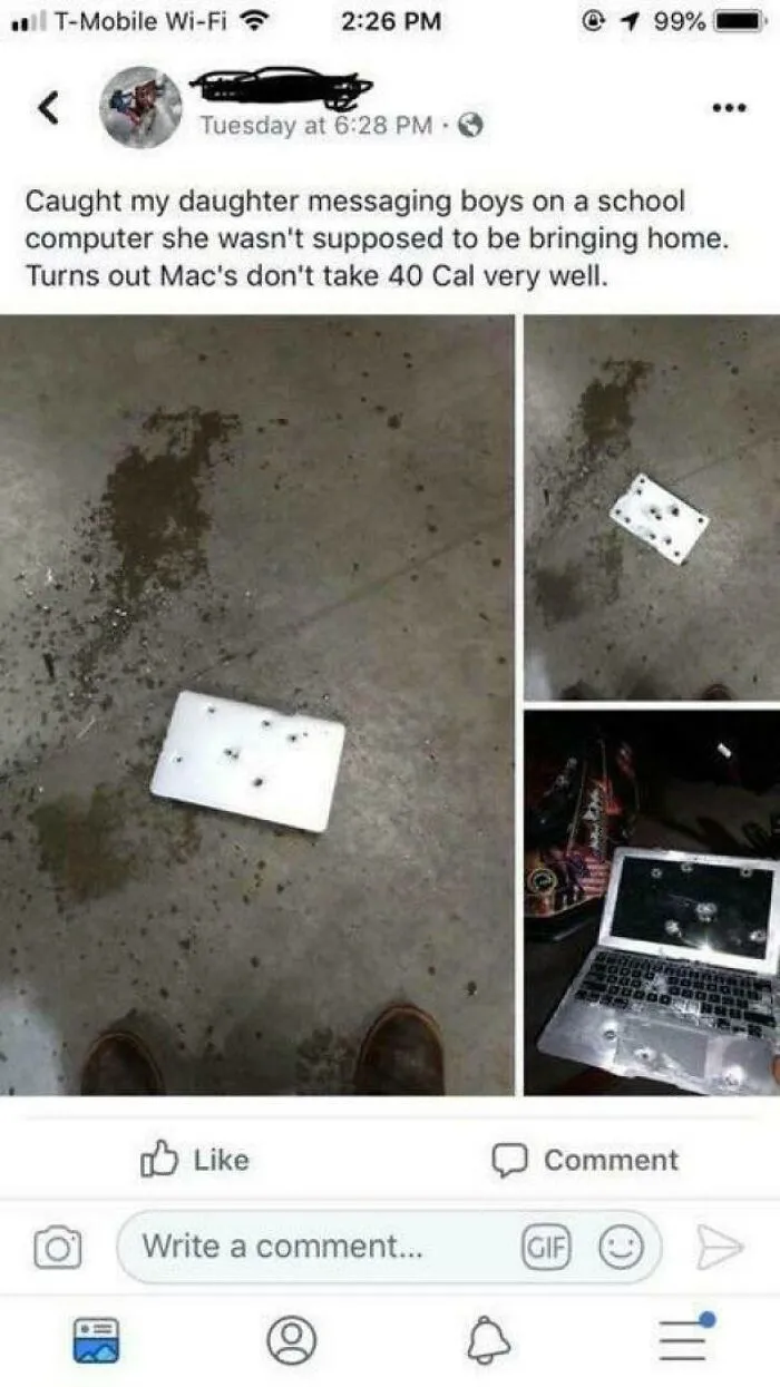 Shooting A Schools Computer Because Your Daughter Is Talking To Boys...