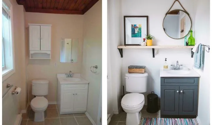 Under $100 Bathroom Overhaul In My Jellybean Rowhouse; St. John’s, Newfoundland