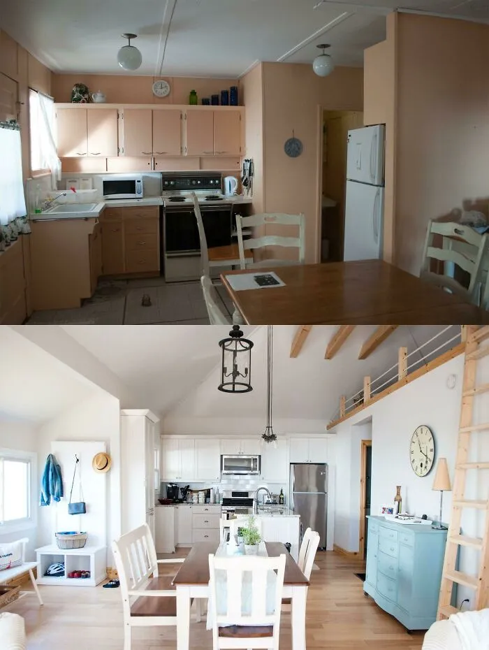 Before And After Of Lake Side Cottage In Ontario, Canada.