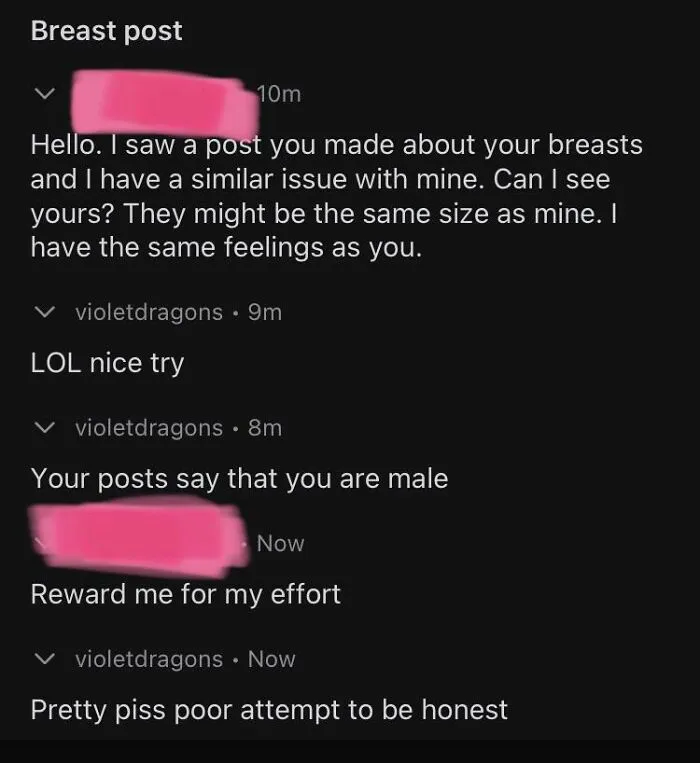 I Posted In Another Sub About Wanting A Breast Reduction. I Just Got This Message