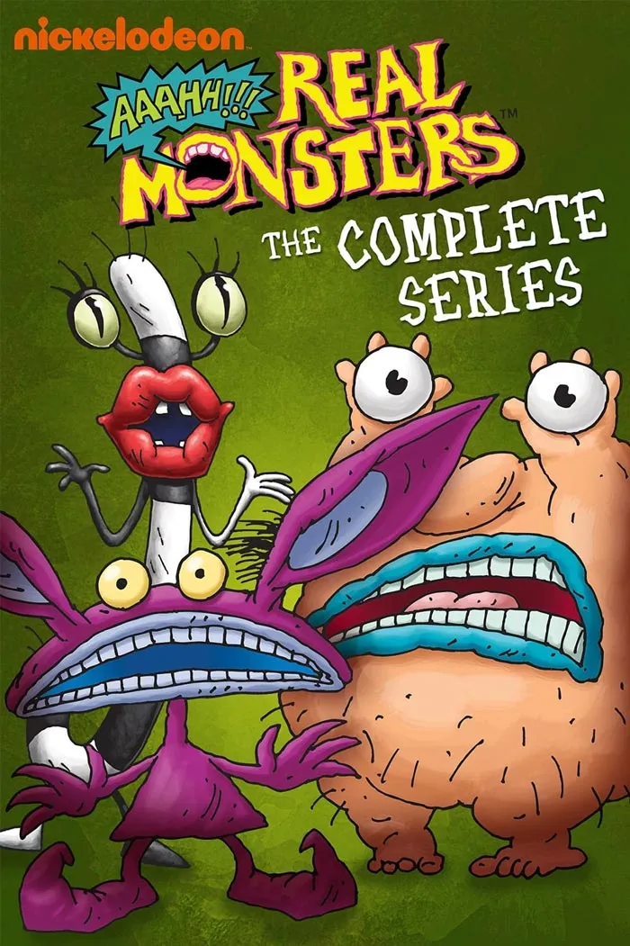 Cover of "AAAHH!!! Real Monsters" DVD, featuring colorful cartoon characters from this '90s cartoon series.