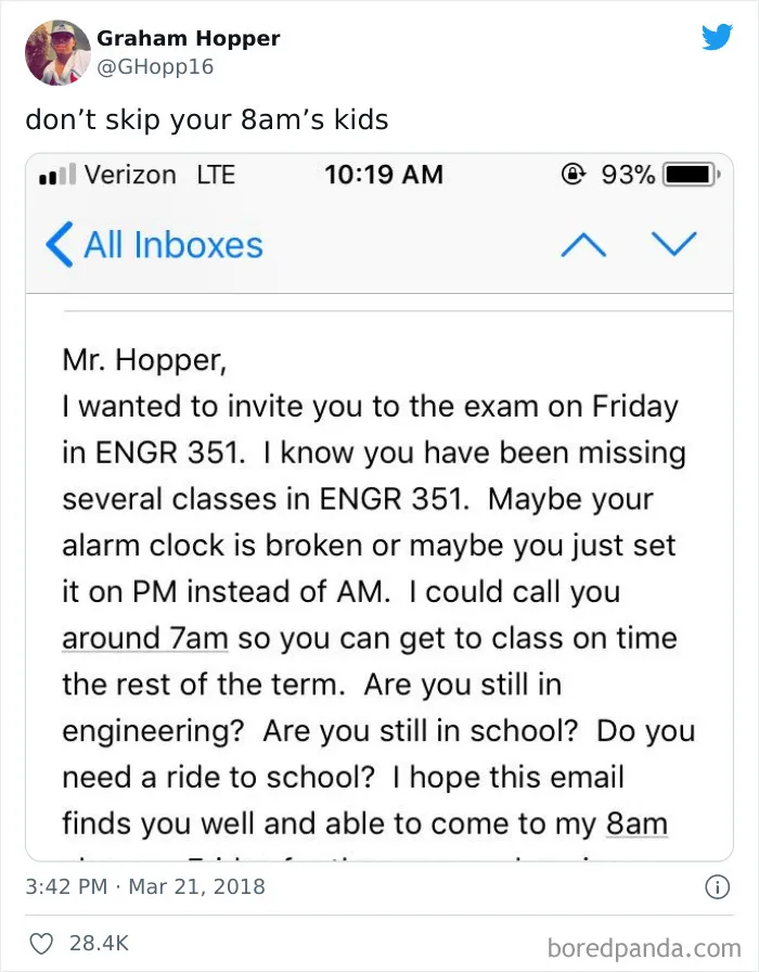 30 Hilarious Times College Students Got The Wildest Emails From Their Professors