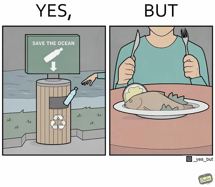 "Yes, But": Artist Draws A Series Of Sarcastic Comics That Show How Contradictory Society Is (22 New Pics)