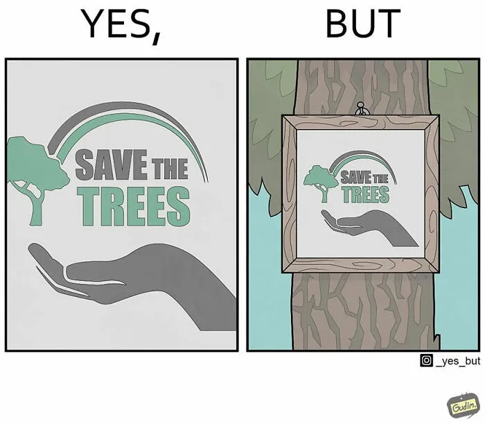 "Yes, But": Artist Draws A Series Of Sarcastic Comics That Show How Contradictory Society Is (22 New Pics)