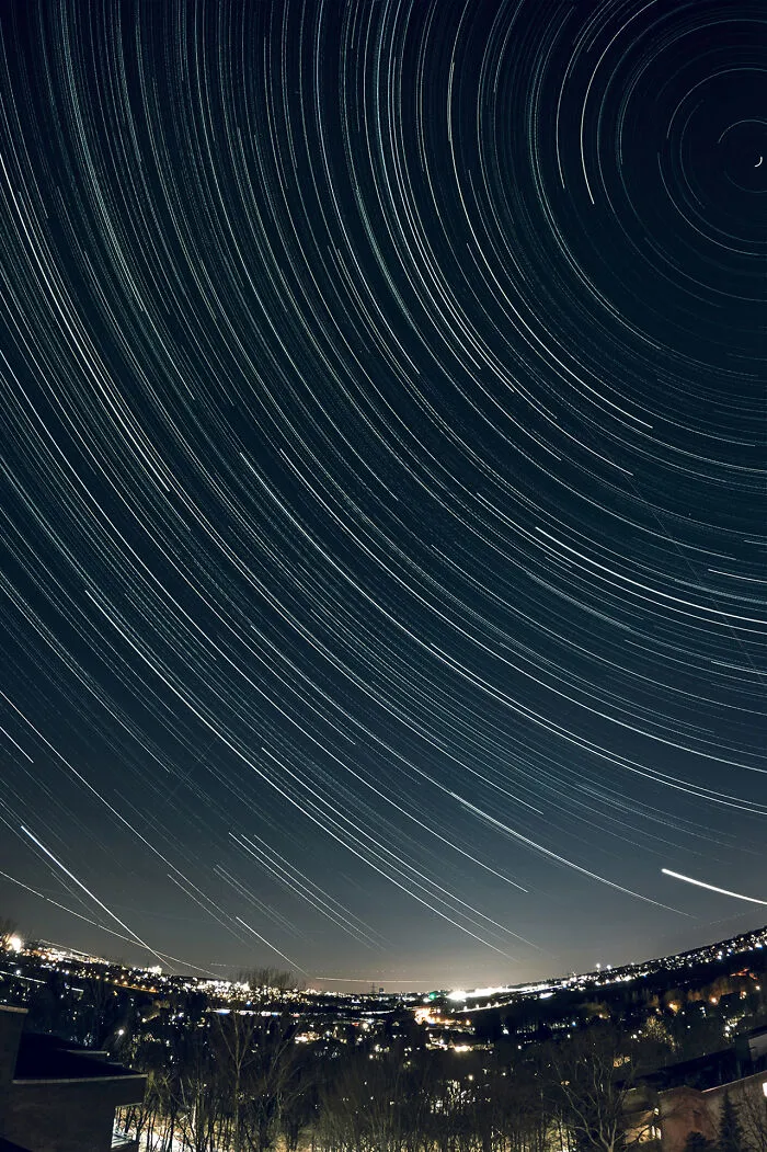 December 2021 – Several Hours Shot With A Gopro On Our Balcony, Stitched Together To One Exposure