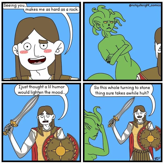 30 Of The Best Dark Humor Comics That Have Surprising Endings By 'Not Quite Right'