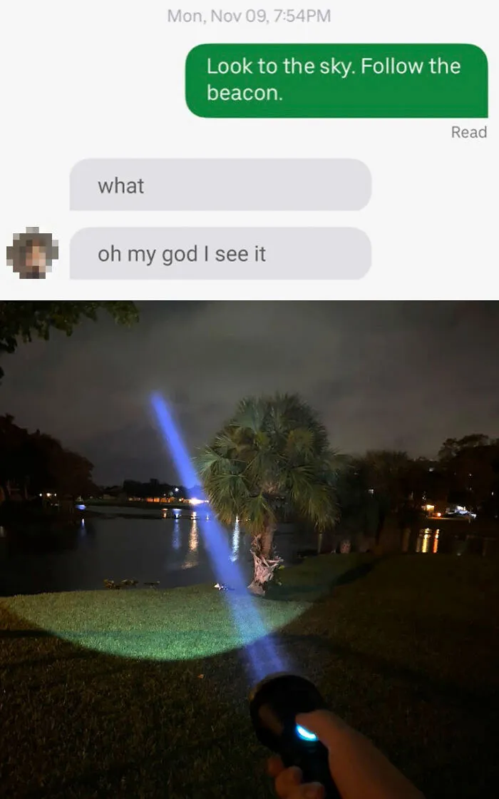 Driver Couldn't Find My Address. Had To Light The Beacon