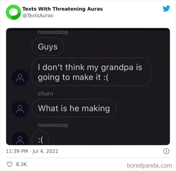 30 "Cursed" Texts With The Most Threatening Auras Shared On This Account
