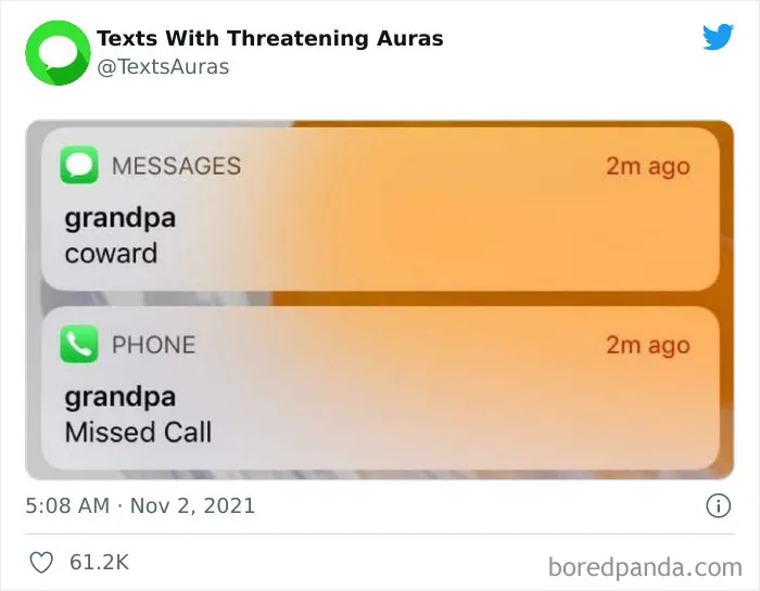 30 "Cursed" Texts With The Most Threatening Auras Shared On This Account