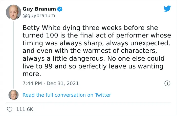 30 Fellow Celebrities Went Online To Show Gratitude To Betty White After She Passed Away At The Age Of 99