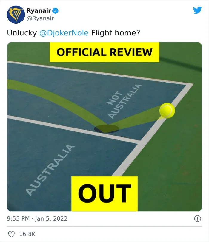 30 Memes And Hilarious Reactions To Novak Djokovic Possibly Getting Deported From Australia After Arriving There Unvaccinated