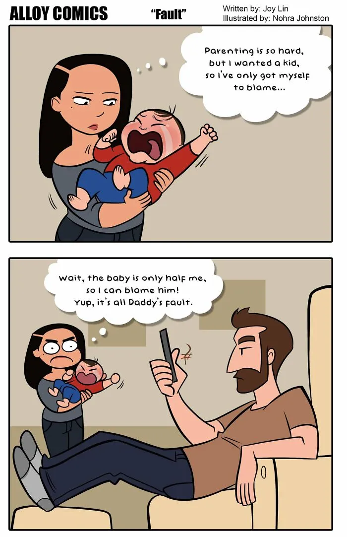 I Capture My And My Husband’s Parenting Problems And Joys In 50 Honest Comics