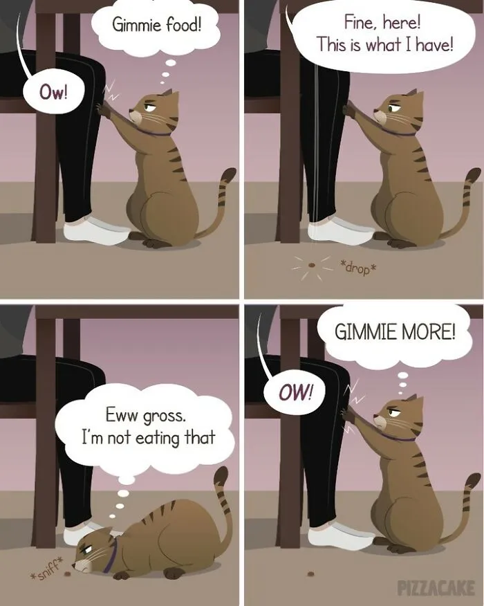 Artist Shares Her Best 40 Comics That Show What Family Life With A Feisty Cat Is Like