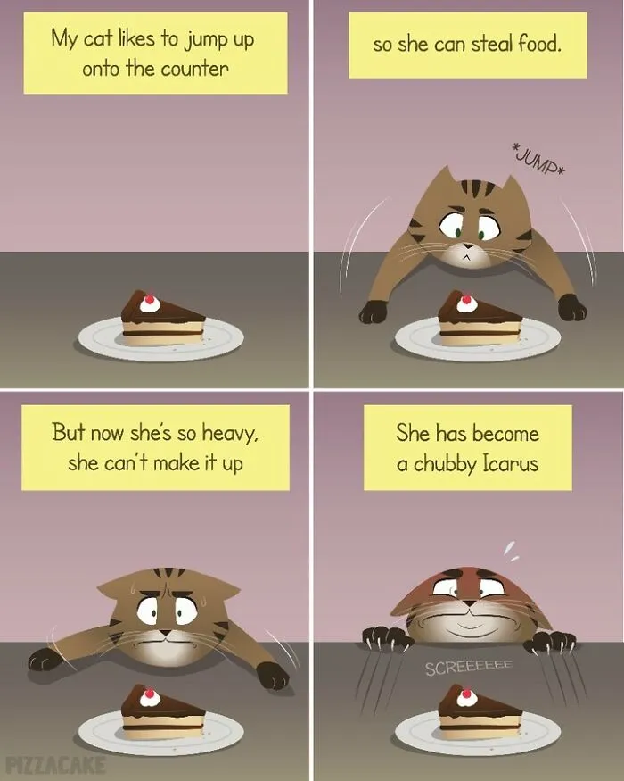 Artist Shares Her Best 40 Comics That Show What Family Life With A Feisty Cat Is Like