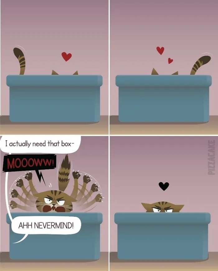 Artist Shares Her Best 40 Comics That Show What Family Life With A Feisty Cat Is Like