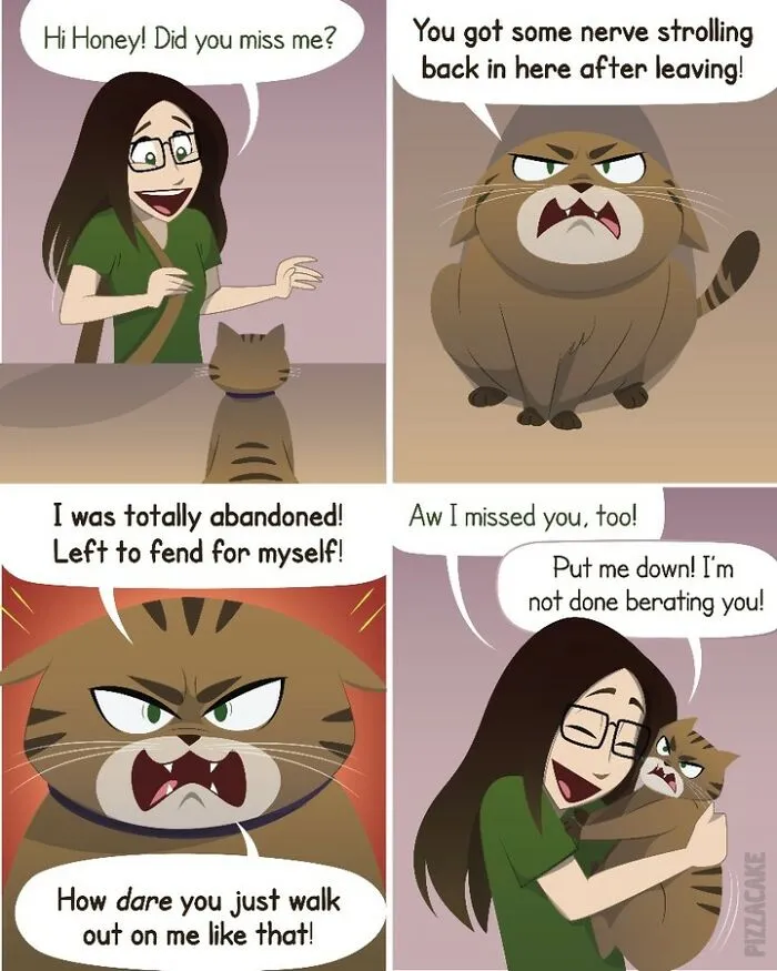 Artist Shares Her Best 40 Comics That Show What Family Life With A Feisty Cat Is Like