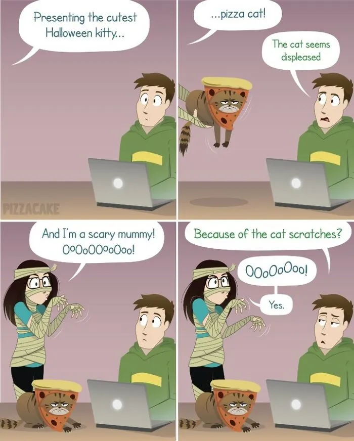 Artist Shares Her Best 40 Comics That Show What Family Life With A Feisty Cat Is Like