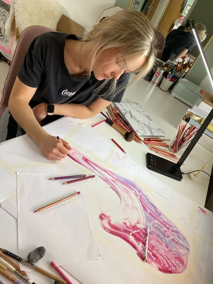 Introducing The "Slime Series": I Work With Slime To Create Hyper-Real, Hand-Drawn Artworks (9 Pics)