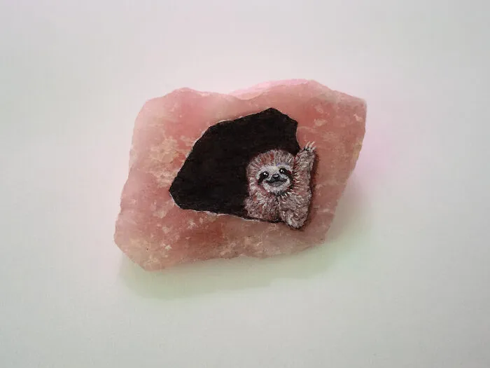 I Paint Miniature Animals On Rose Quartz, And Here Are My Best 20 Works